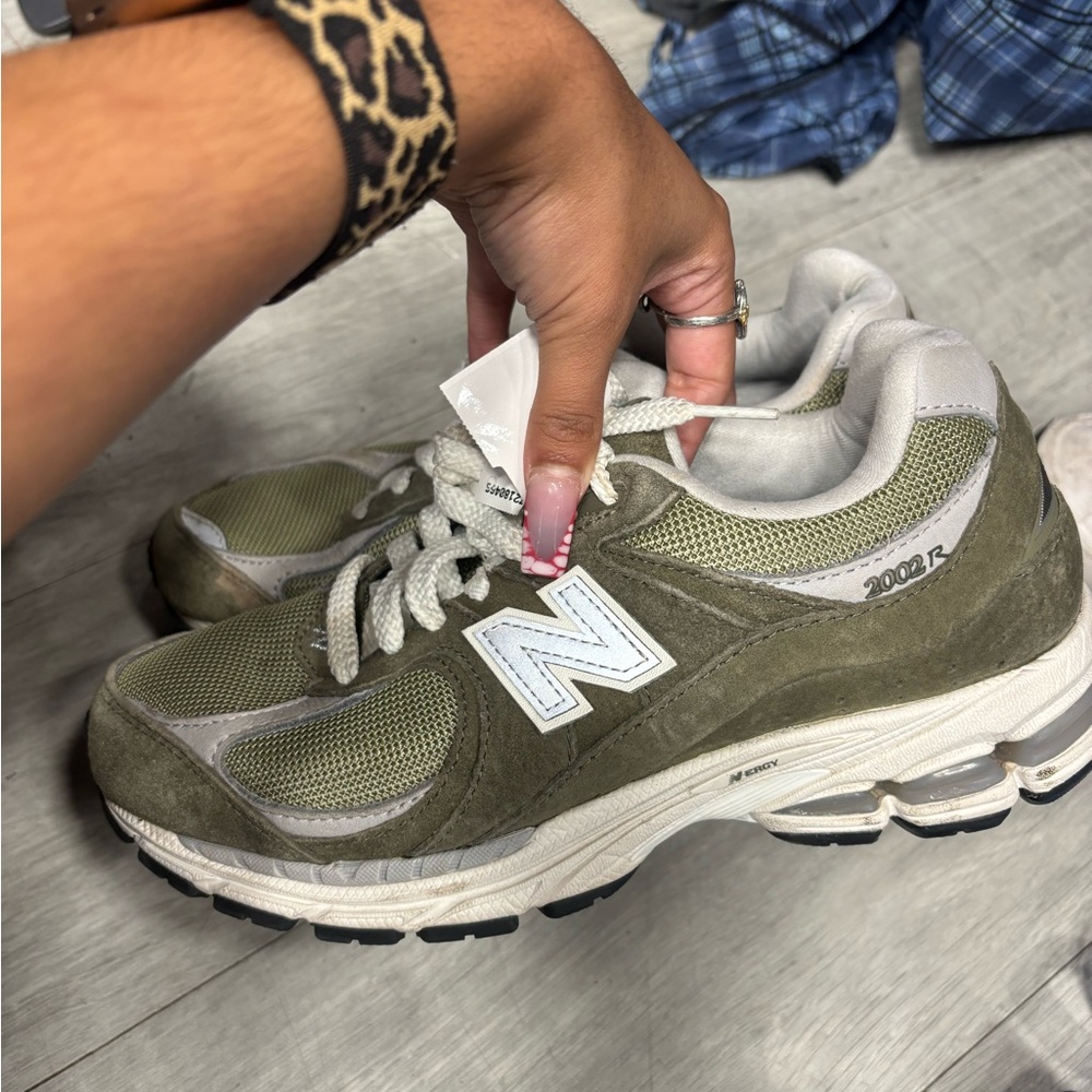 New Balance Women's Khaki and White Sneakers